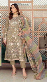 HEAVY ORGANZA WITH EMBROIDERY WORK SUIT